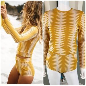 New Seea Georgia Bottoms Palomar Rashguard Top Areia Geometric Swimwear Bikini L